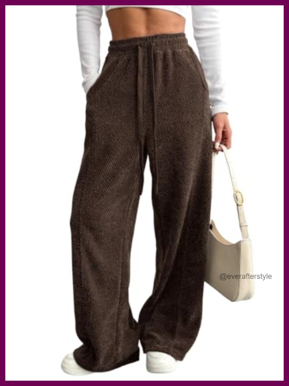 Wide Leg Palazzo Pants High Waisted Drawstring Elastic Casual